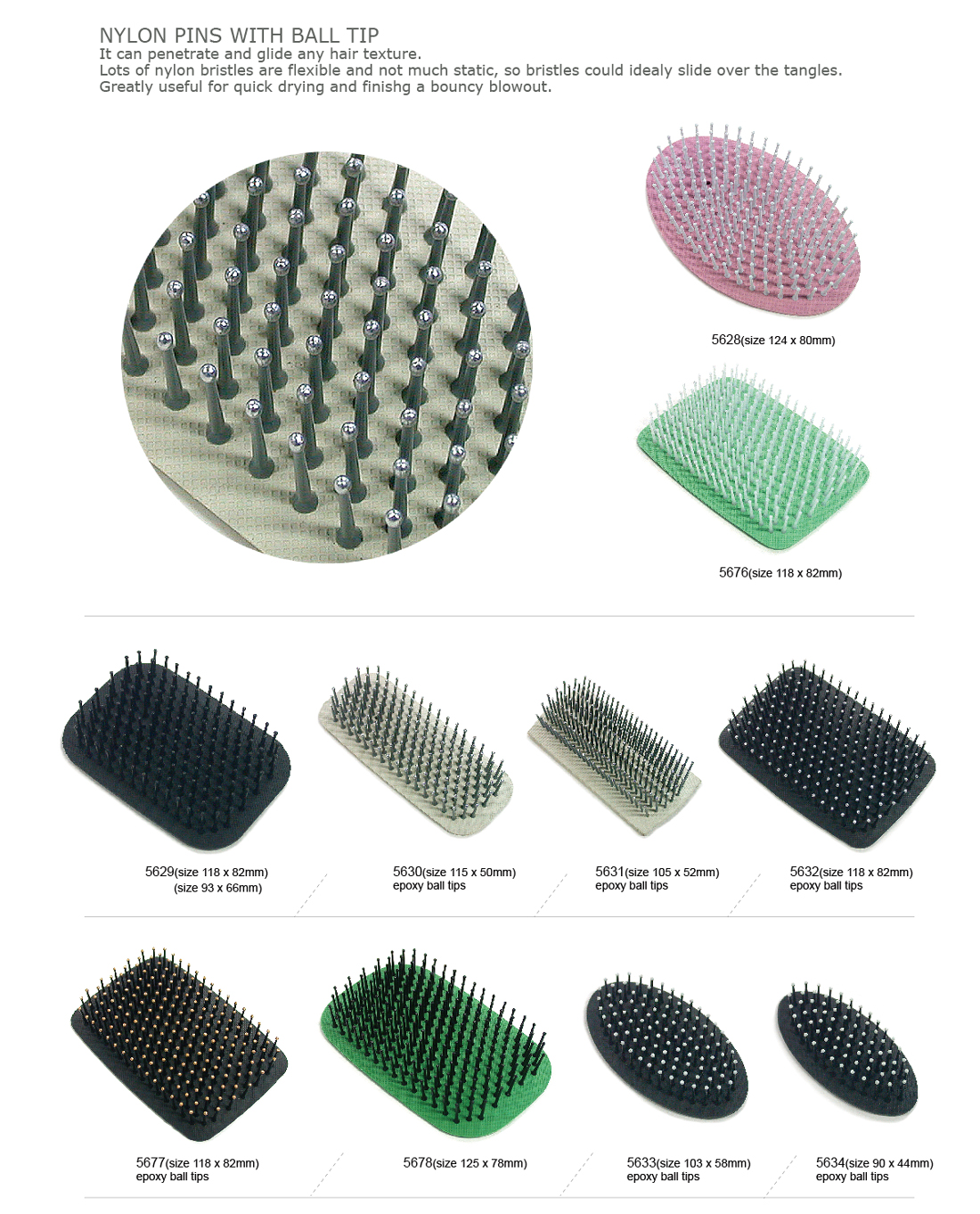 NYLON PINS WITH BALL TIPS